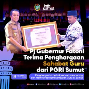 Pj Gubernur Sumut Agus Fatoni Terima Dua Penghargaan Bidang Pendidikan